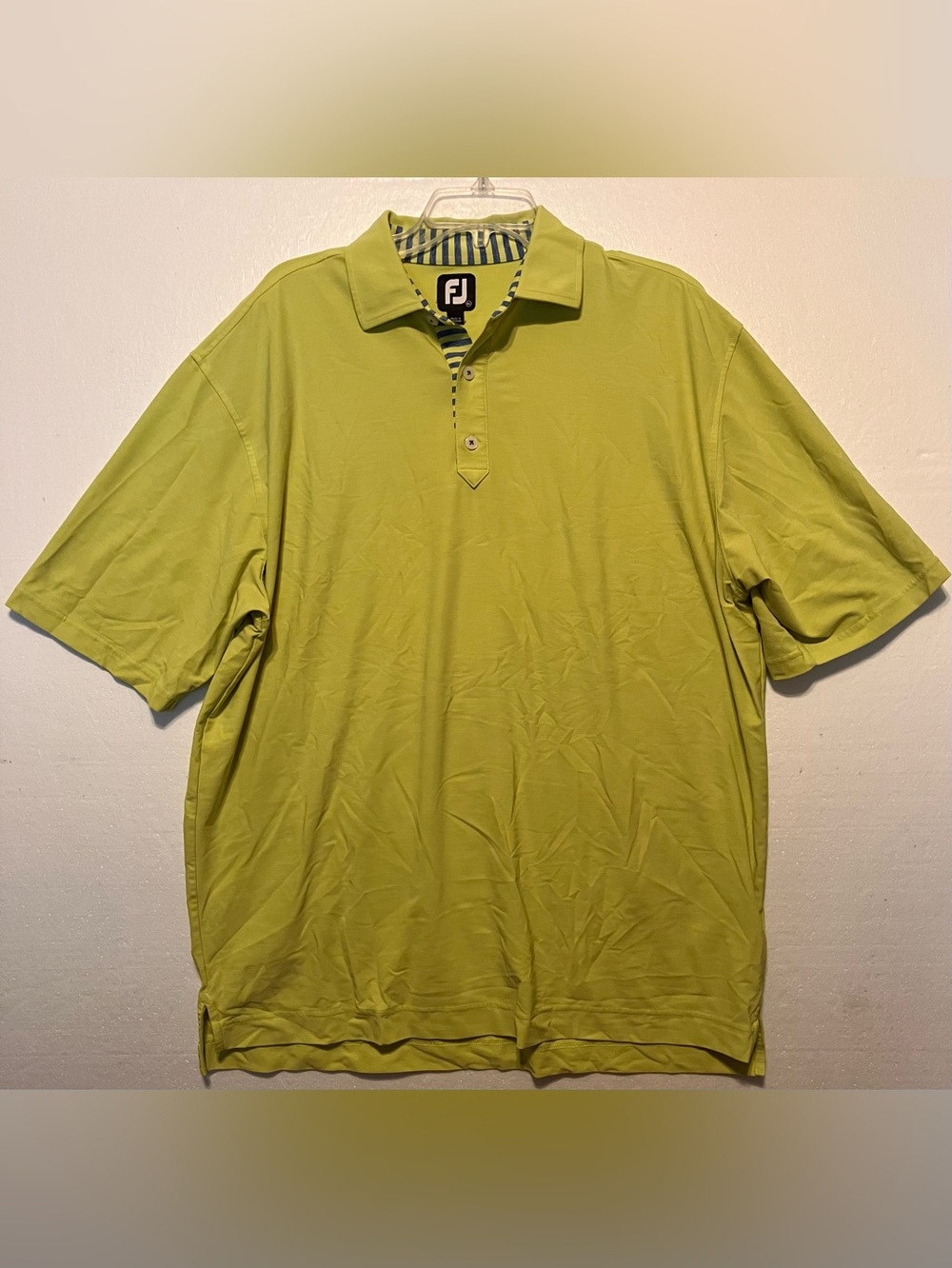 FootJoy Men's XXL Lime Green Golf Polo with LOGO